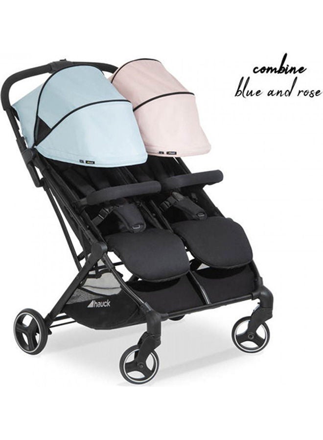 Sun Canopy For Double Pushchair Swift X Duo, Upf 50 +, 3 Zones With Ventilation Outlets, Individual Summer Look, Easy To Install - Blue