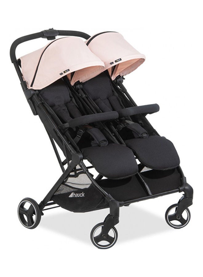 Sun Canopy For Double Pushchair Swift X Duo, Upf 50 +, 3 Zones With Ventilation Outlets, Individual Summer Look, Easy To Install - Rose