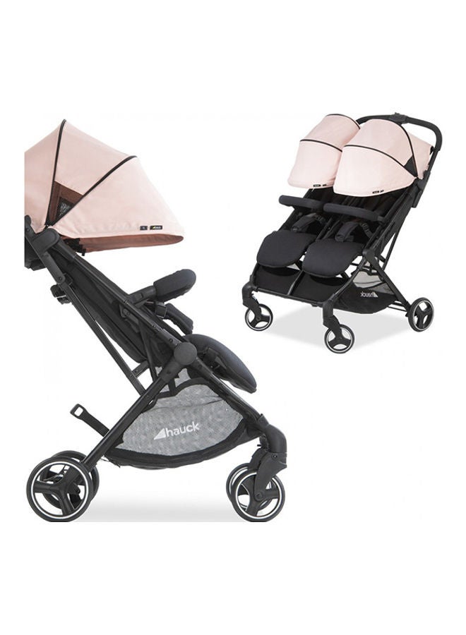 Sun Canopy For Double Pushchair Swift X Duo, Upf 50 +, 3 Zones With Ventilation Outlets, Individual Summer Look, Easy To Install - Rose