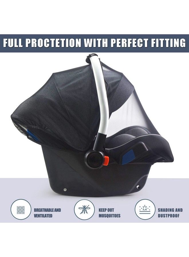 Baby Mosquito Net For Infant Car Seatsinfant Stroller And Bassinets Carrierbreathable With Elastic Netting For Easy Fitting Portable Durable & Long Lasting Infant Insect Shield Netting (Black