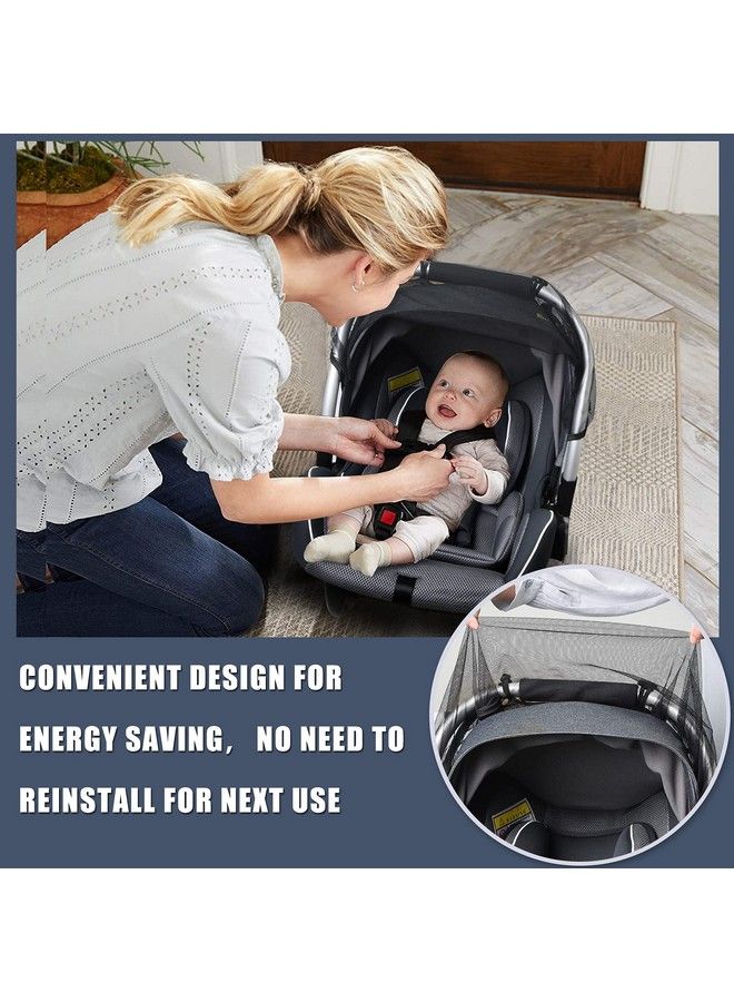 Baby Mosquito Net For Infant Car Seatsinfant Stroller And Bassinets Carrierbreathable With Elastic Netting For Easy Fitting Portable Durable & Long Lasting Infant Insect Shield Netting (Black