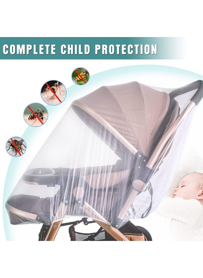 Stroller Mosquito Net Infant Stroller And Bassinets Infant Carrier Breathable With Elastic Netting For Easy Fitting Portable Durable & Long Lasting Infant Insect Shield Netting (White And Black)…