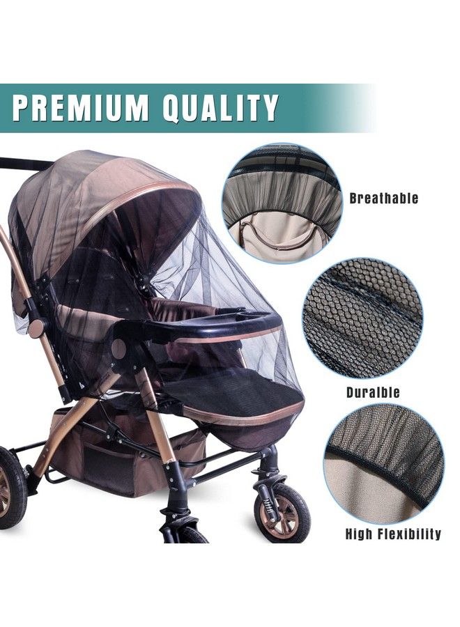 Stroller Mosquito Net Infant Stroller And Bassinets Infant Carrier Breathable With Elastic Netting For Easy Fitting Portable Durable & Long Lasting Infant Insect Shield Netting (White And Black)…