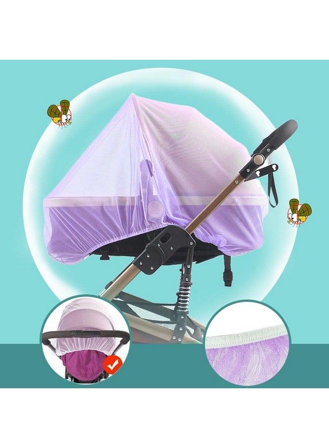 Mosquito Net For Stroller 2 Pack Durable Baby Stroller Mosquito Net Perfect Bug Net For Strollers Bassinets Cradles Playards Pack N Plays And Portable Mini Crib (Purple)