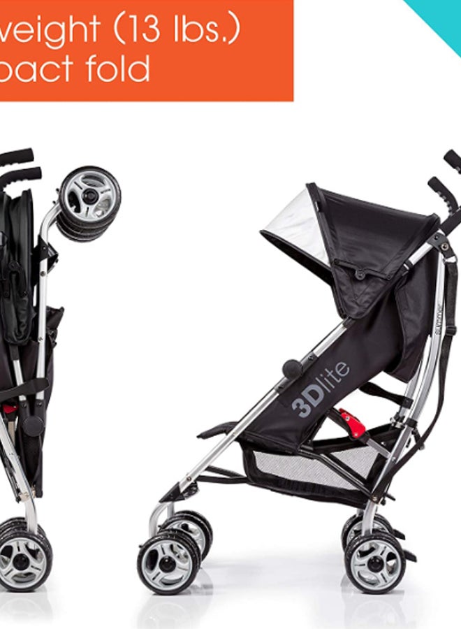 3D Lite Single Stroller - Black/Silver