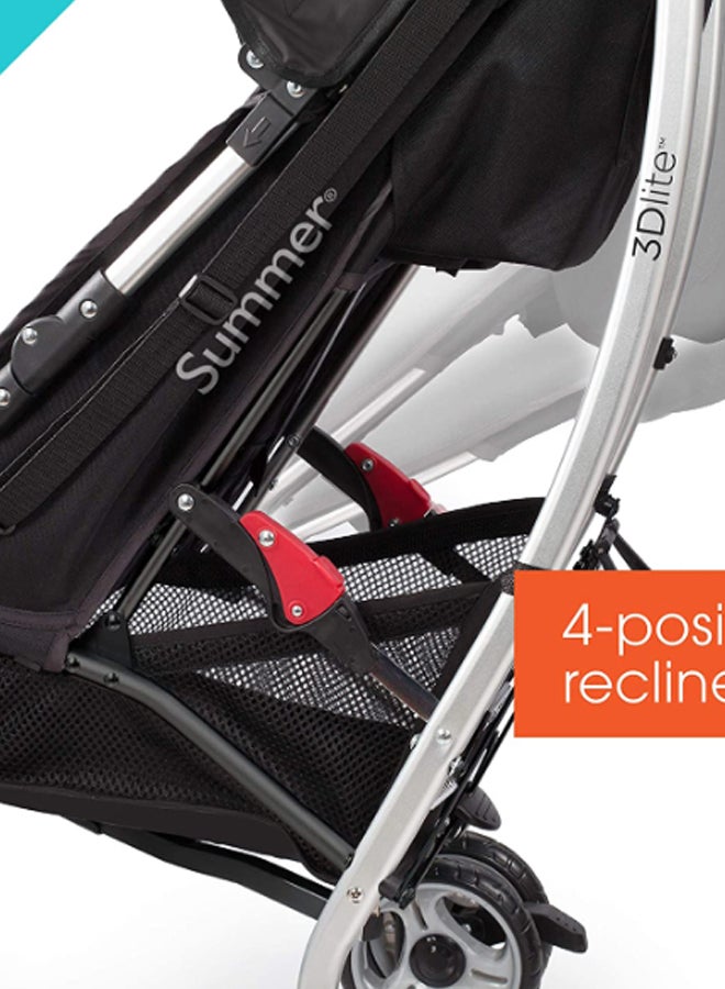 3D Lite Single Stroller - Black/Silver