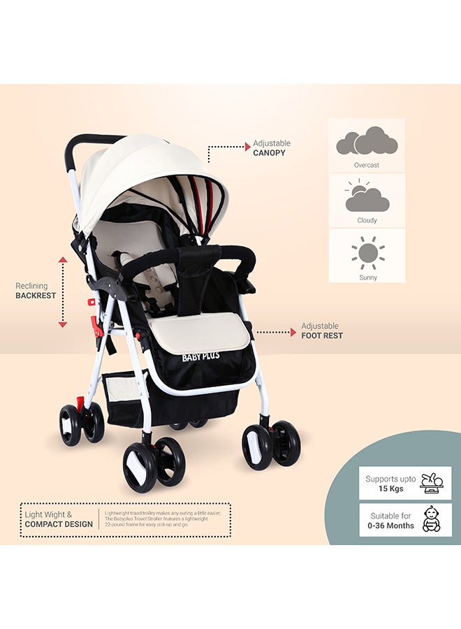 Adjustable Baby Stroller Cum Pram With Compact And Reversible Handlebar With Safety Belt, Wheels