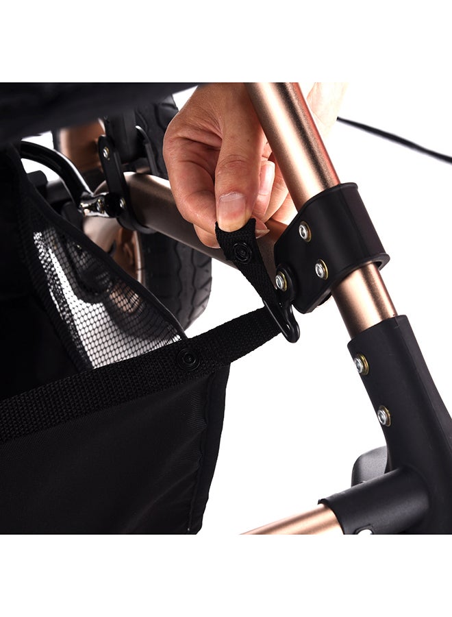 3 In 1 Stroller With Sunveno Diaper Bag And Hooks Multicolour