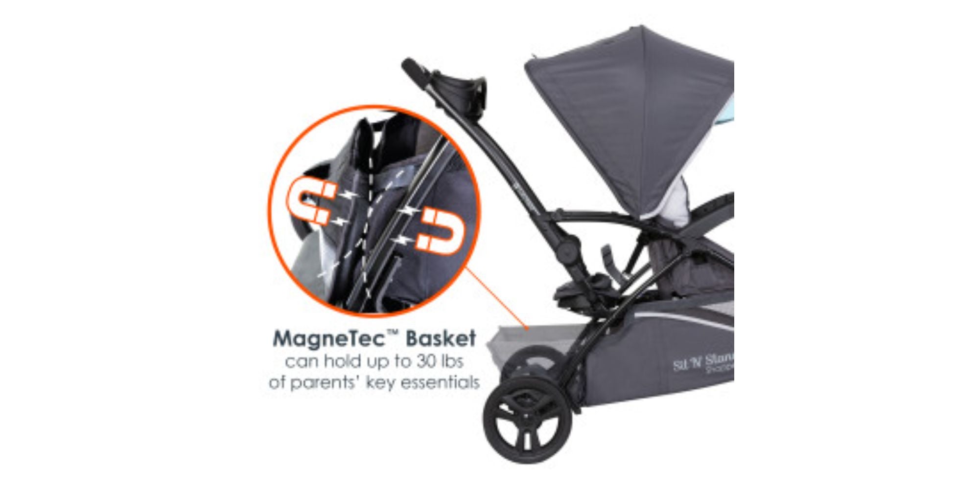 Sit N' Stand Foldable And Lightweight Stroller - Blue Mist/Grey, SS27D27A