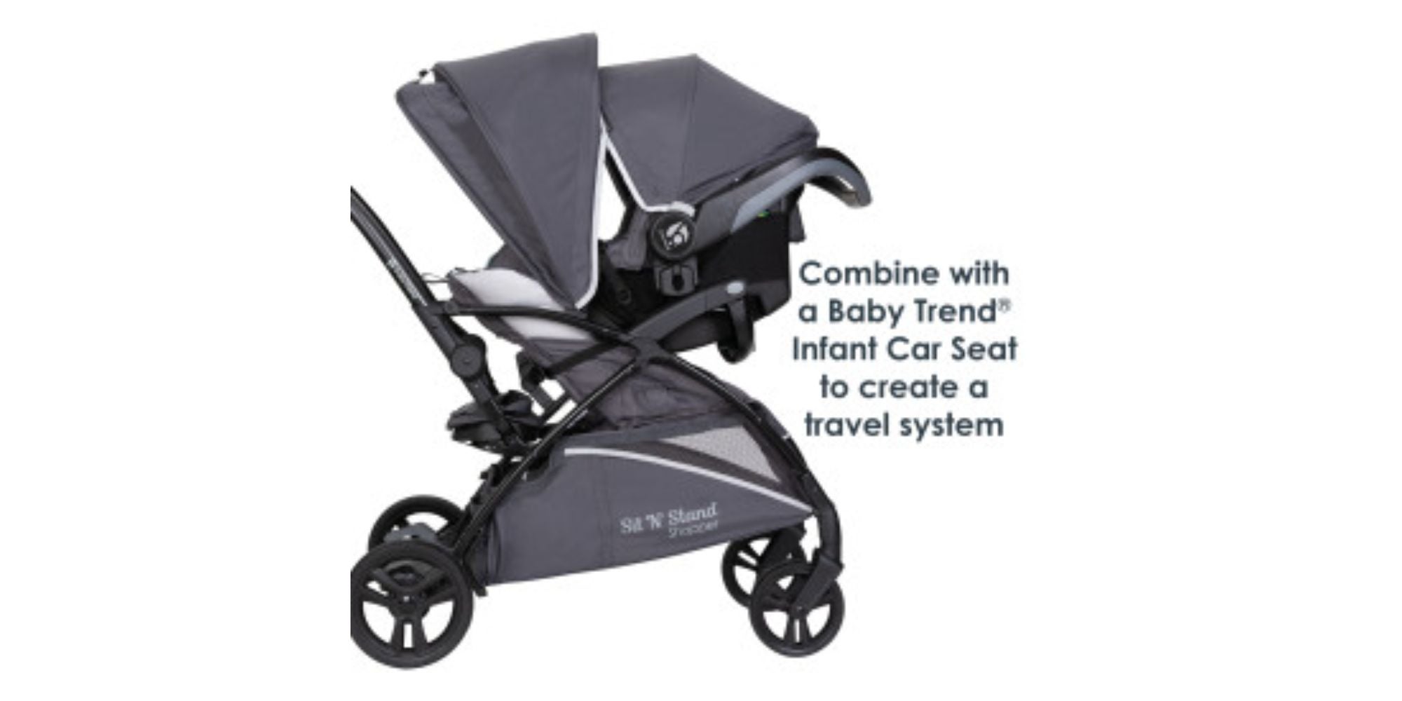 Sit N' Stand Foldable And Lightweight Stroller - Blue Mist/Grey, SS27D27A