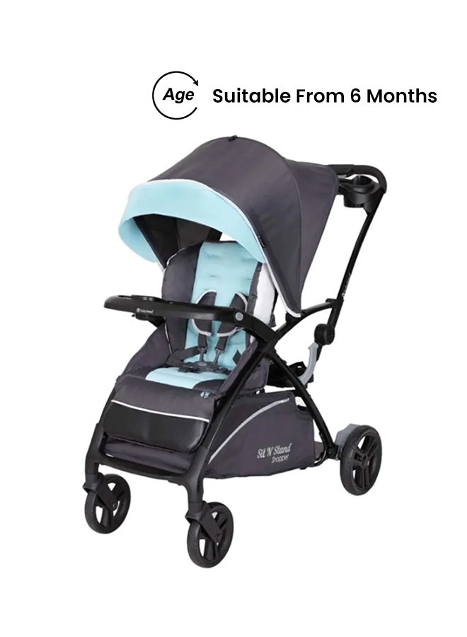 Sit N' Stand Foldable And Lightweight Stroller - Blue Mist/Grey, SS27D27A