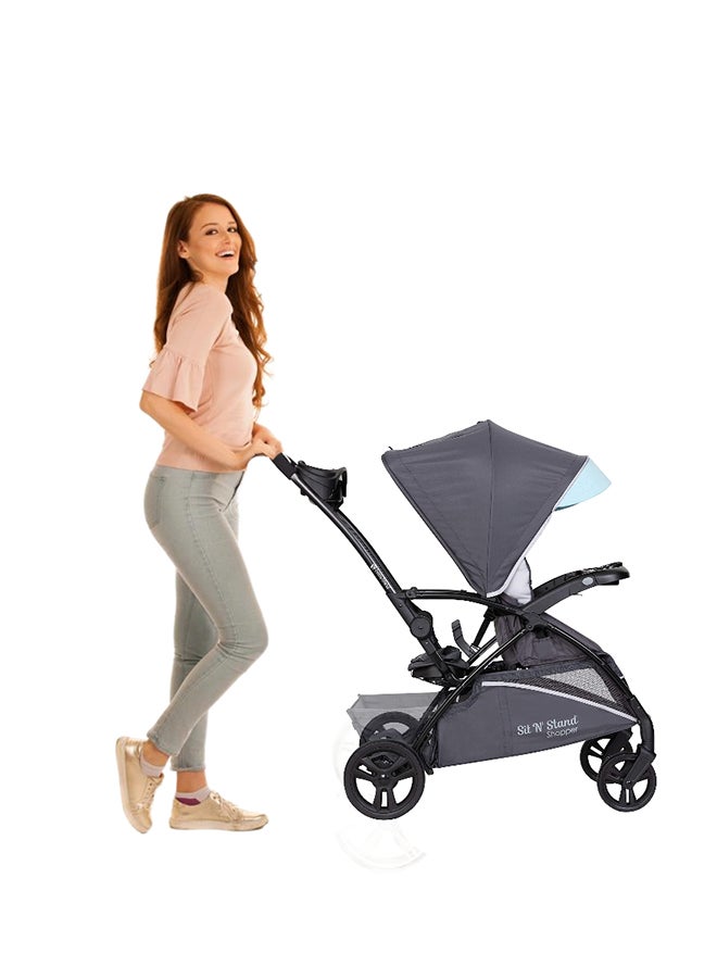 Sit N' Stand Foldable And Lightweight Stroller - Blue Mist/Grey, SS27D27A