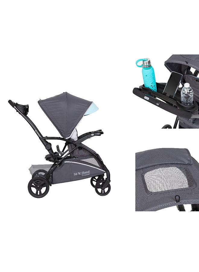 Sit N' Stand Foldable And Lightweight Stroller - Blue Mist/Grey, SS27D27A