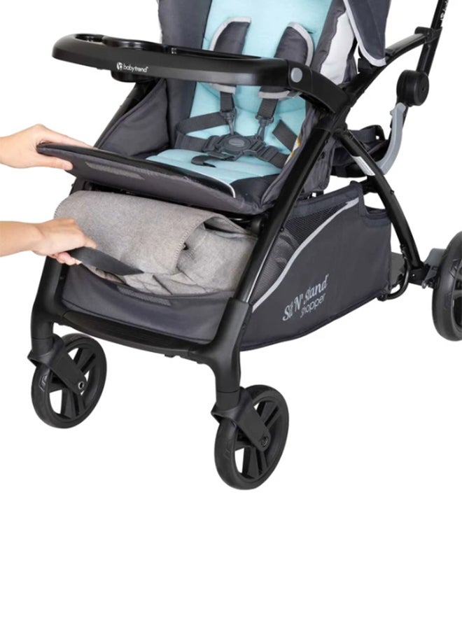 Sit N' Stand Foldable And Lightweight Stroller - Blue Mist/Grey, SS27D27A