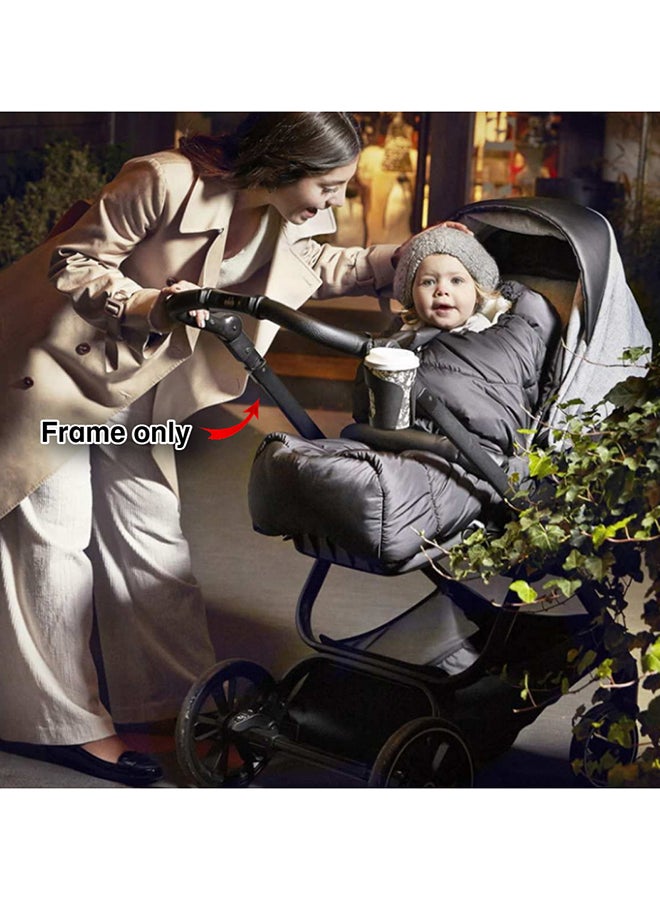 Dinamico Baby Stroller Aluminium Frame Base Universal Newborn/Infant/Baby/Kids Lightweight, Foldable, Hand Fold 0-22 Kg - Black