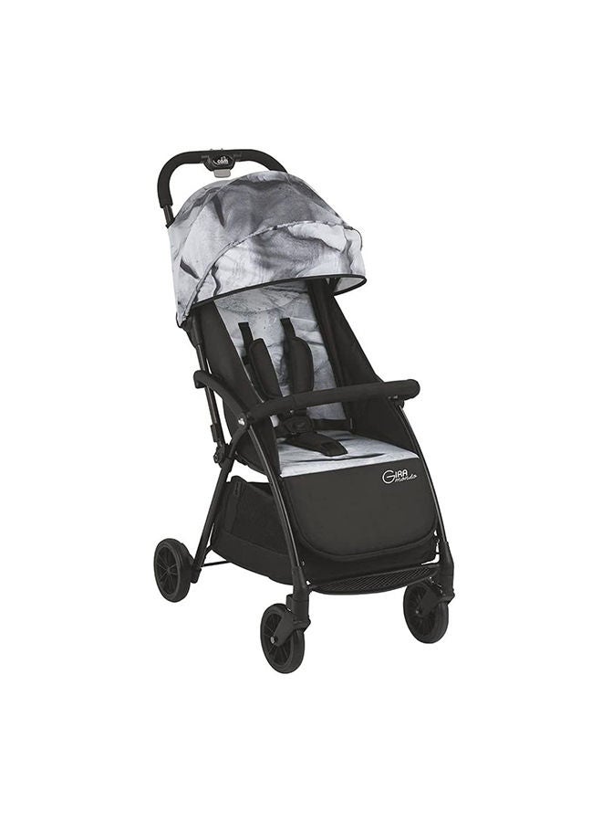 Giramondo Stroller Grey Statue, Baby Stroller, Lightweight, Adjustable Seat, Four Wheels Strollers, Aluminium Frame, 5-Point Safety Harness, Easy To Carry, Super Compact Folding