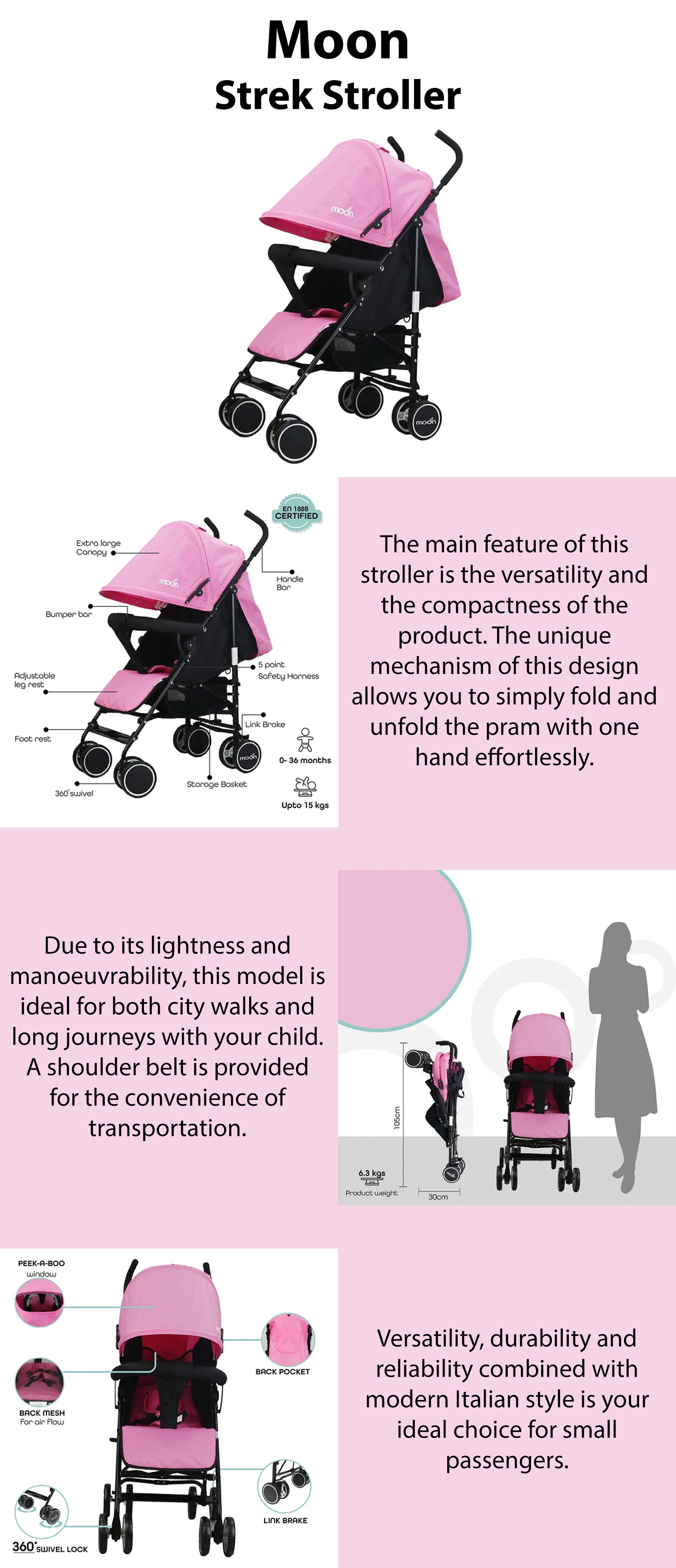 Strek - Stroller – Pink And Black