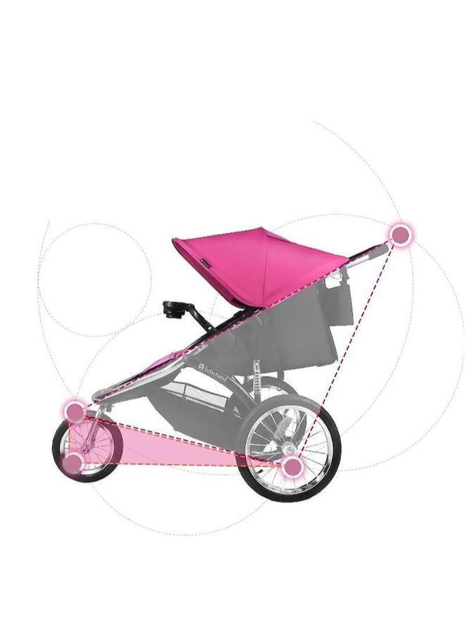 Foldable Single Stroller - Pink/Black