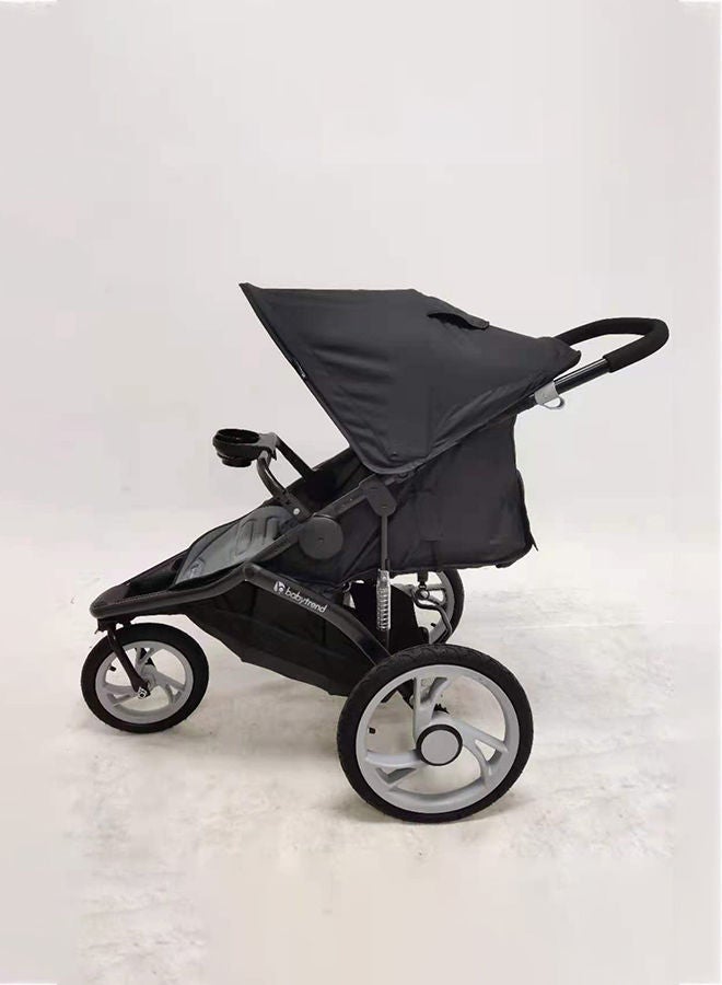 Foldable Single Stroller - Black/Grey