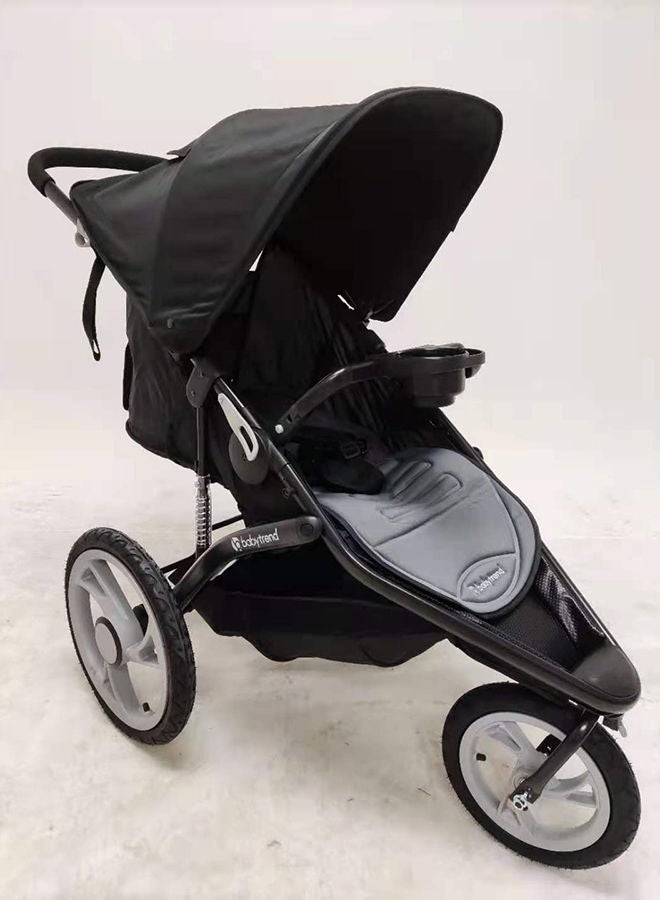 Foldable Single Stroller - Black/Grey