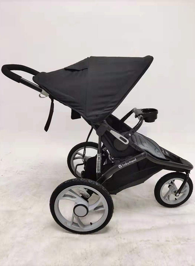 Foldable Single Stroller - Black/Grey