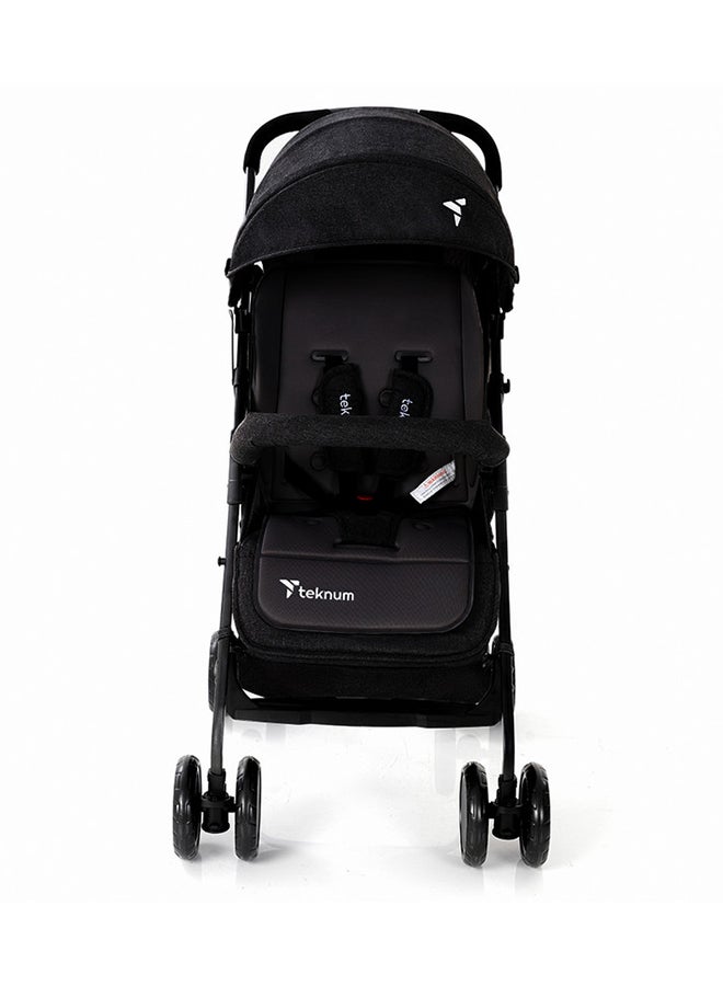 Trip Plus Stroller Extra Wide Stylish Canopy - Black
