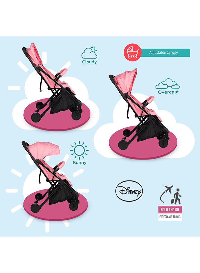 Princess Travel Stroller With Storage Basket, Rear Breaks And Trolley Handle- 0-36 Months