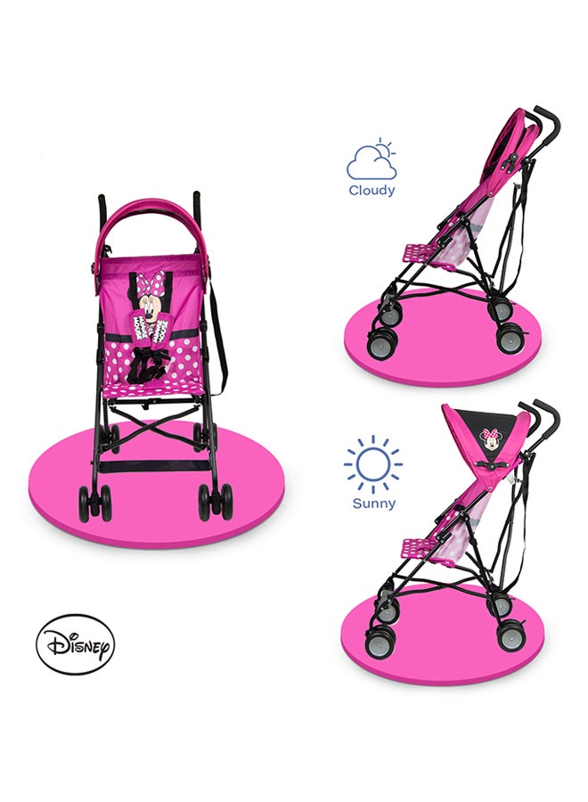 Minnie Mouse Lightweight Buggy Stroller 3 - 36 Months, Pink, Rear Breaks, Shoulder Strap