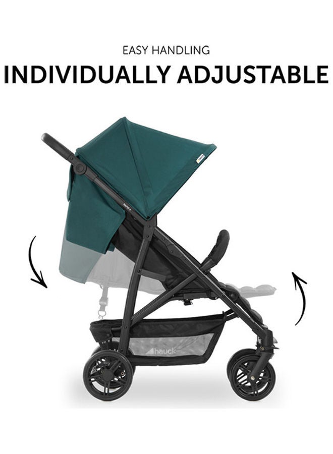 Pushchair Rapid 4, Stroller 25 Kg (22 Kg Child + 3 Kg Basket), Small Folding Stroller With Lying Postion, Height - Adjustable, Large Shopping Basket, Petrol