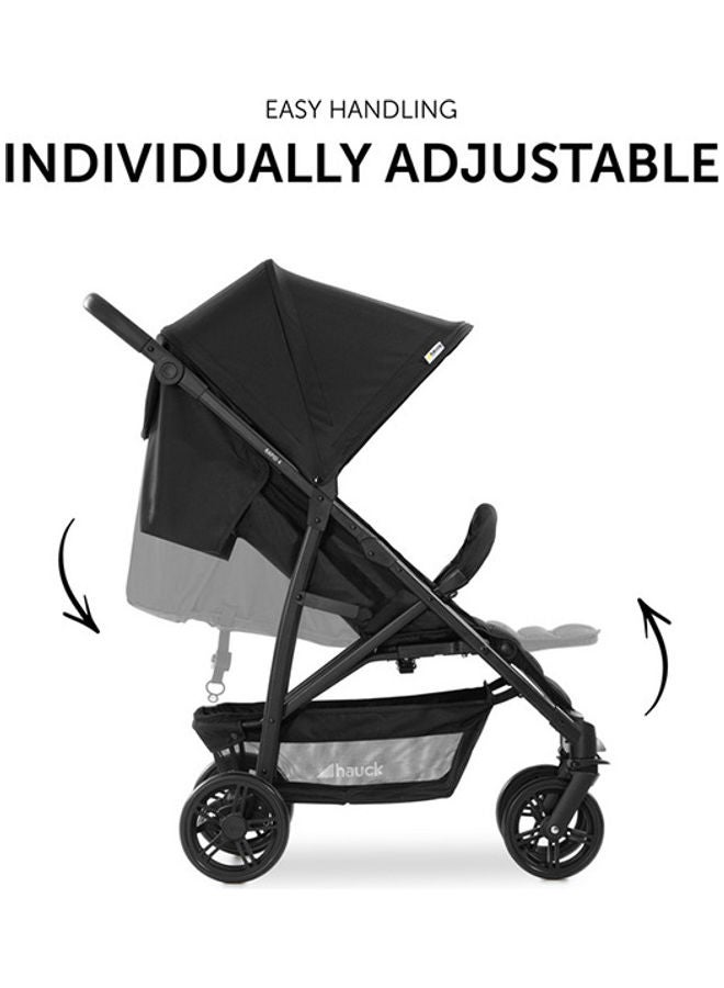 Pushchair Rapid 4, Stroller 25 Kg (22 Kg Child + 3 Kg Basket), Small Folding Stroller With Lying Postion, Height - Adjustable, Large Shopping Basket - Black