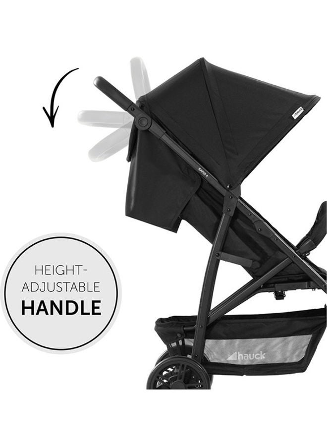 Pushchair Rapid 4, Stroller 25 Kg (22 Kg Child + 3 Kg Basket), Small Folding Stroller With Lying Postion, Height - Adjustable, Large Shopping Basket - Black