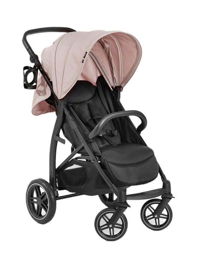 Rapid Buggy 4D, Up To 25 Kg, Quick Folding, Sun Canopy Upf 50+, Rubber Wheels, Drink Holder, Height Adjustable, Reclining Position, Easy To Wipe Clean, Large Shopping Basket - Pink