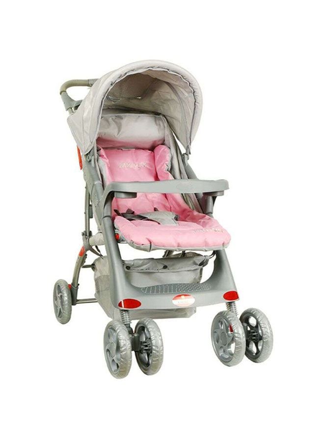 Pronto Autofold Baby Stroller With Automatic Easy Folding Portable Trolley, Lightweight Travel Gear And Multi-Reclining Compact Push Chair – Pink/Grey