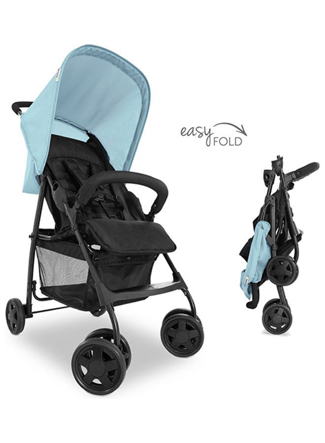 Sport Pushchair, Blue Super Lightweight Travel Stroller (Only 5.9Kg), Compact And Foldable, Lay Flat, With Raincover