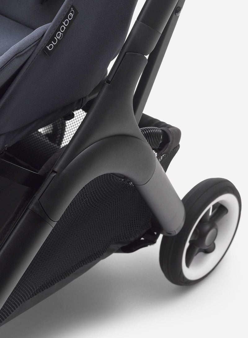 Butterfly Ultra Compact Travel Pram, Small And Lightweight, One - Handed Foldable And Easy To Steer, Ergonomic City Pram For Babies From 6 Months , With Lots of Storage Space, Stormy Blue