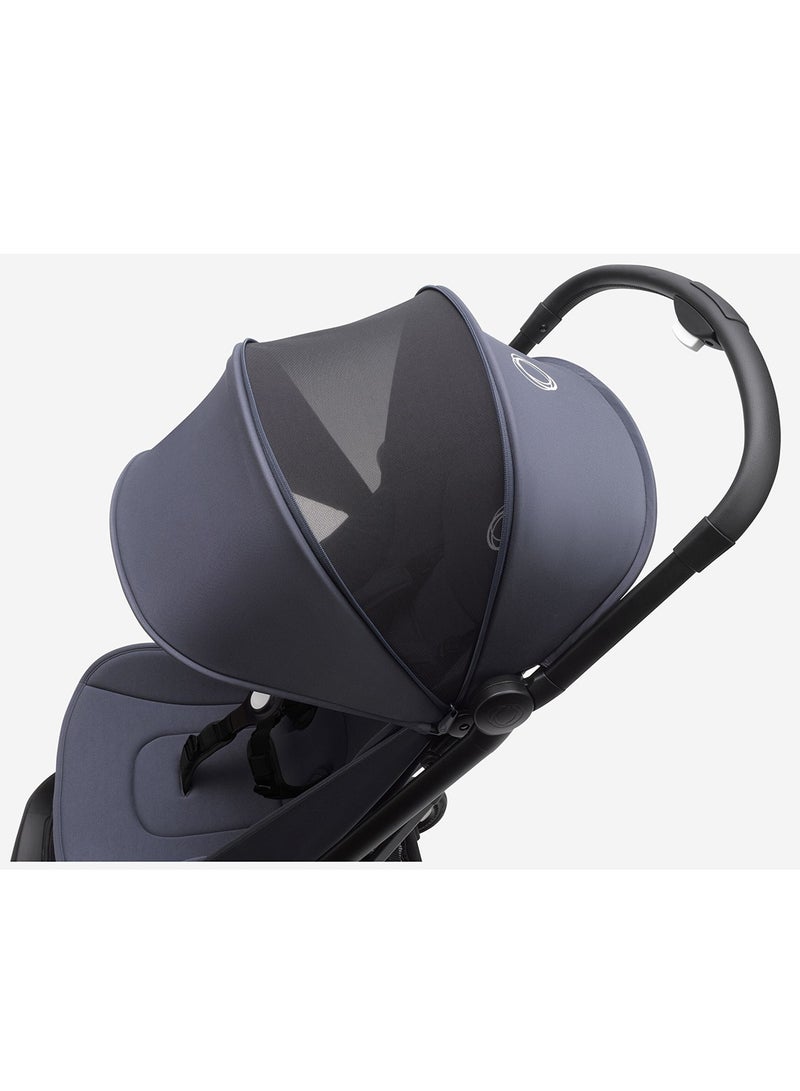 Butterfly Ultra Compact Travel Pram, Small And Lightweight, One - Handed Foldable And Easy To Steer, Ergonomic City Pram For Babies From 6 Months , With Lots of Storage Space, Stormy Blue