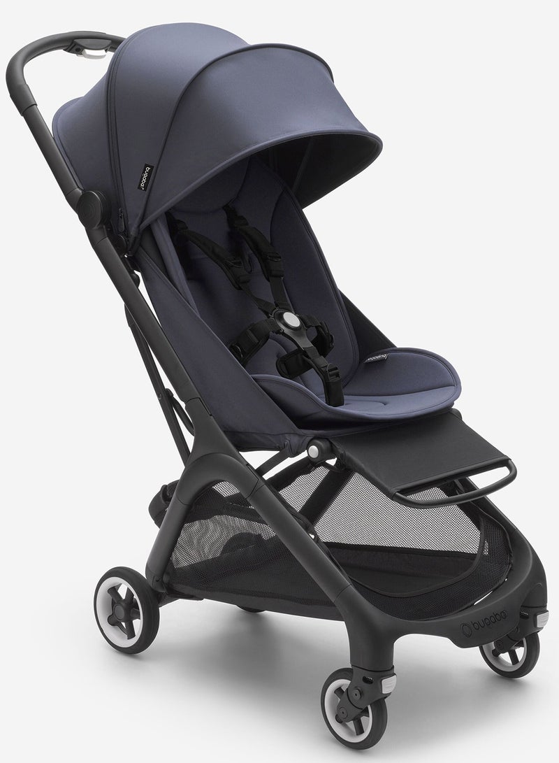 Butterfly Ultra Compact Travel Pram, Small And Lightweight, One - Handed Foldable And Easy To Steer, Ergonomic City Pram For Babies From 6 Months , With Lots of Storage Space, Stormy Blue