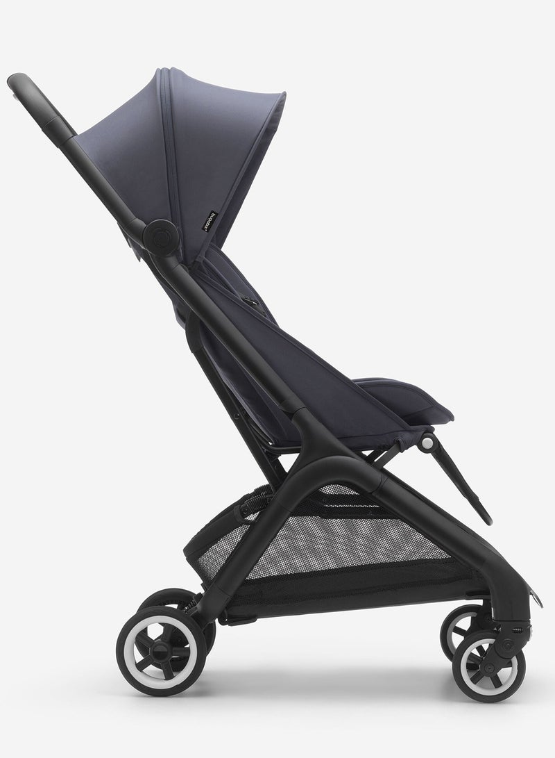 Butterfly Ultra Compact Travel Pram, Small And Lightweight, One - Handed Foldable And Easy To Steer, Ergonomic City Pram For Babies From 6 Months , With Lots of Storage Space, Stormy Blue