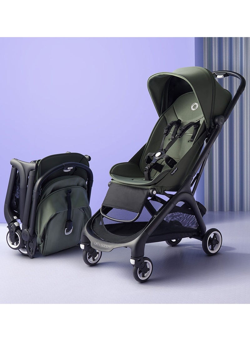 Butterfly Ultra Compact Travel Pram, Small And Lightweight, One - Handed Foldable And Easy To Steer, Ergonomic City Pram For Babies From 6 Months , With Lots of Storage Space, Stormy Blue