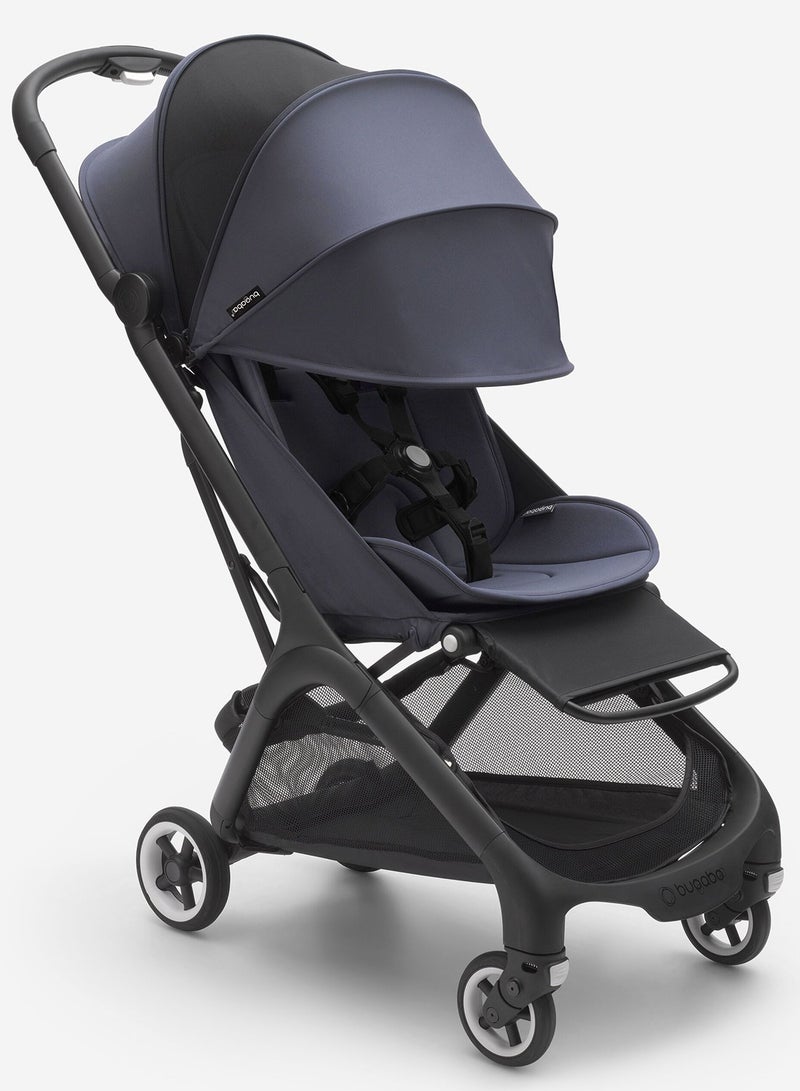 Butterfly Ultra Compact Travel Pram, Small And Lightweight, One - Handed Foldable And Easy To Steer, Ergonomic City Pram For Babies From 6 Months , With Lots of Storage Space, Stormy Blue