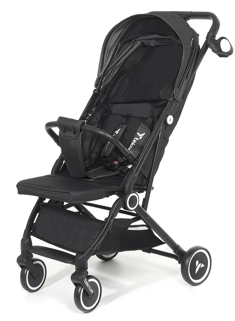 Travel Cabin Stroller with Extra Wide Canopy, Reclining Seat, Breathable Fabric - Black, 0m+ - 22kg