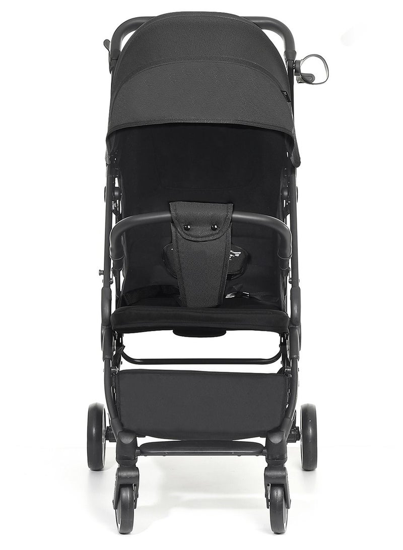 Travel Cabin Stroller with Extra Wide Canopy, Reclining Seat, Breathable Fabric - Black, 0m+ - 22kg