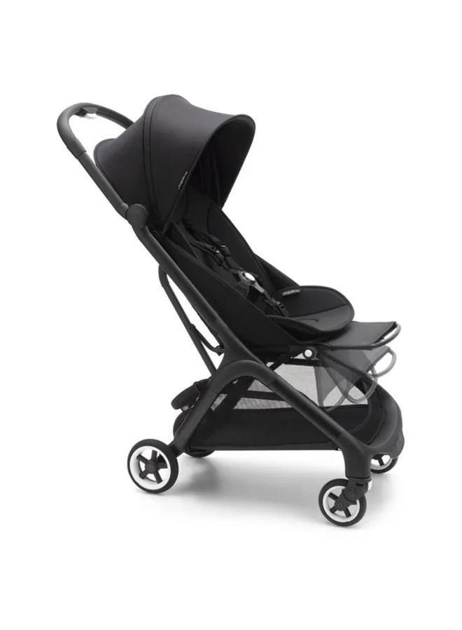 Butterfly Ultra Compact Travel Pram, Small And Lightweight, One - Handed Foldable And Easy To Steer, Ergonomic City For Babies From 6 Months , With Lots of Storage Space, Midnight Black