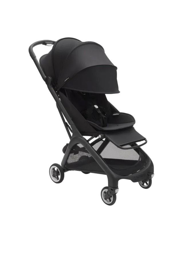 Butterfly Ultra Compact Travel Pram, Small And Lightweight, One - Handed Foldable And Easy To Steer, Ergonomic City For Babies From 6 Months , With Lots of Storage Space, Midnight Black