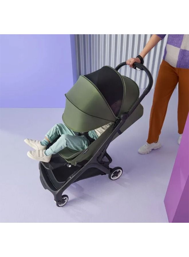 Butterfly Ultra Compact Travel Pram, Small And Lightweight, One - Handed Foldable And Easy To Steer, Ergonomic City For Babies From 6 Months , With Lots of Storage Space, Midnight Black