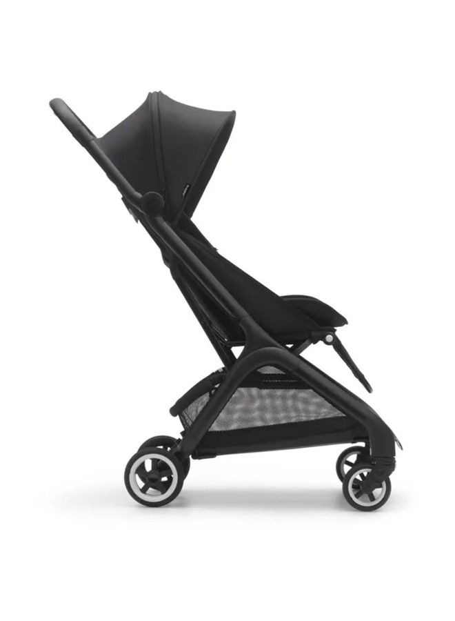 Butterfly Ultra Compact Travel Pram, Small And Lightweight, One - Handed Foldable And Easy To Steer, Ergonomic City For Babies From 6 Months , With Lots of Storage Space, Midnight Black