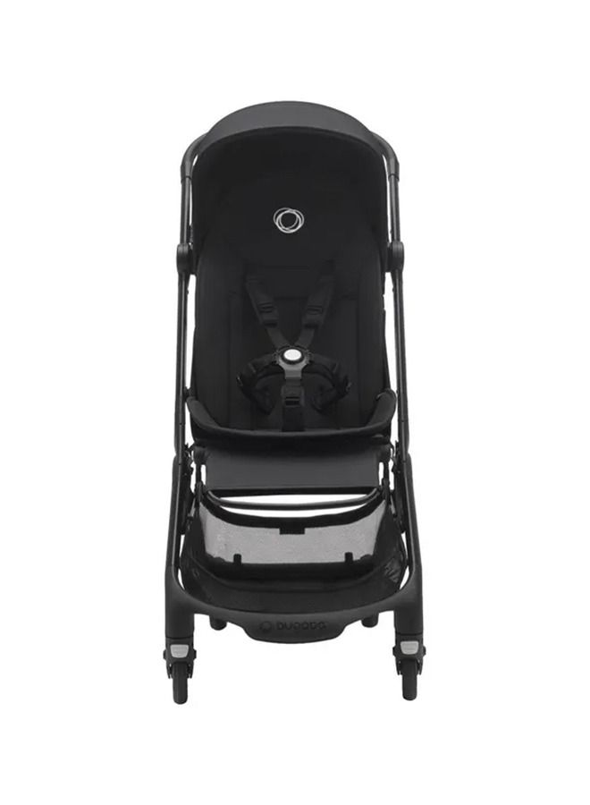 Butterfly Ultra Compact Travel Pram, Small And Lightweight, One - Handed Foldable And Easy To Steer, Ergonomic City For Babies From 6 Months , With Lots of Storage Space, Midnight Black