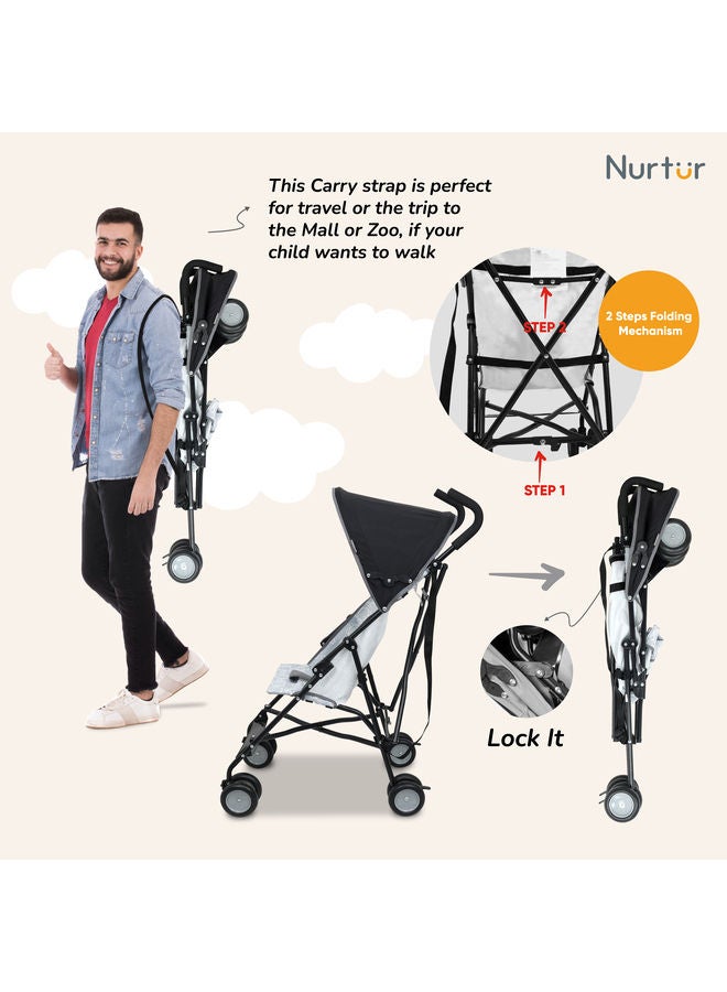 Rex Buggy Stroller Multicolor Lightweight Stroller With Compact Fold Canopy Shoulder Strap 6 To 36 Months