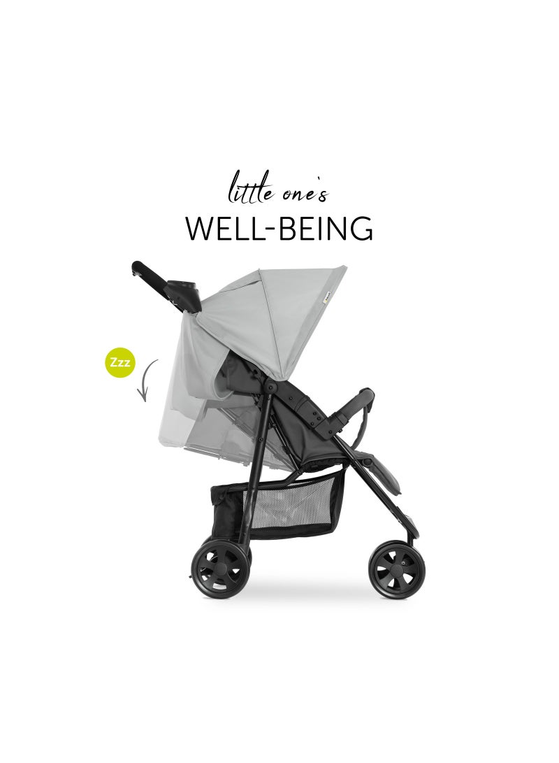 Citi Neo 3 Pushchair, Grey Lightweight 3 Wheeled Stroller (Only 7.5Kg), Compact And One Hand Folding, With Raincover