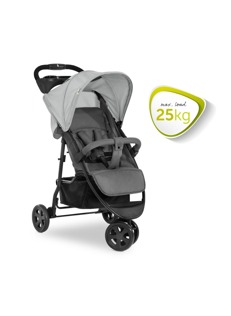 Citi Neo 3 Pushchair, Grey Lightweight 3 Wheeled Stroller (Only 7.5Kg), Compact And One Hand Folding, With Raincover